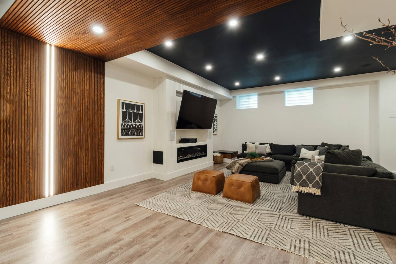 Finished basement living room